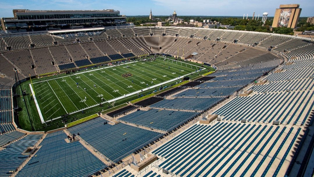 Notre Dame Stadium before an NCAA college football game between Tennessee State and Notre Dame on Saturday, Sept. 2, 2023 in South Bend, Ind.