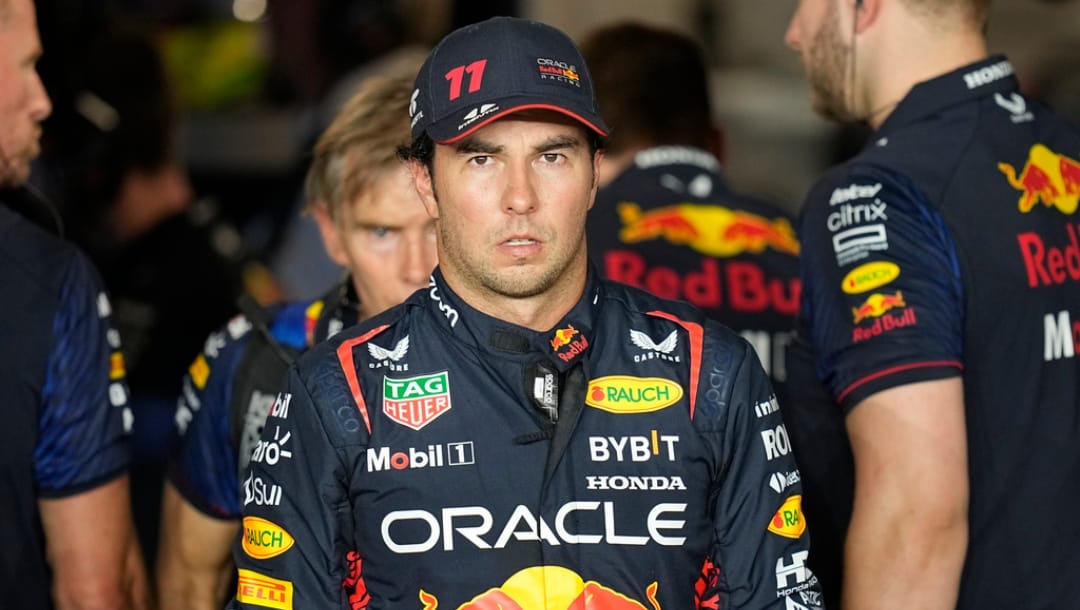 Red Bull driver Sergio Perez of Mexico walks away after he finished the qualifying session ahead of the Qatar Formula One Grand Prix at the Lusail International Circuit in Lusail, Qatar, Friday, Oct. 6, 2023.