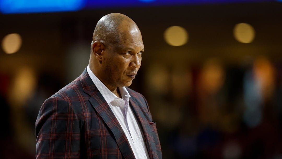 Louisville head coach Kenny Payne reacts during the second half of an NCAA college basketball game against Boston College, Wednesday, Jan. 25, 2023, in Boston. (AP Photo/Greg M. Cooper)