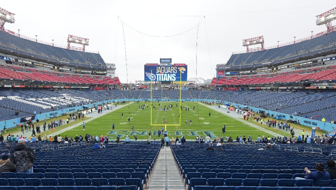 A stadium view of Tennessee Titans' Nissan Field as fans begin to arrive before an NFL football game against the ,Jacksonville Jaguars Sunday, Dec. 11, 2022, in Nashville, Tenn. (AP Photo/Peter Joneleit)