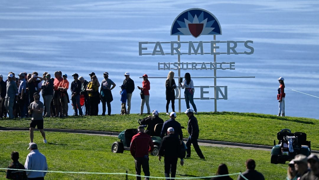 Fan watch on North Course during the second round of the Farmers Insurance Open golf tournament, Thursday Jan. 27, 2022, in San Diego.