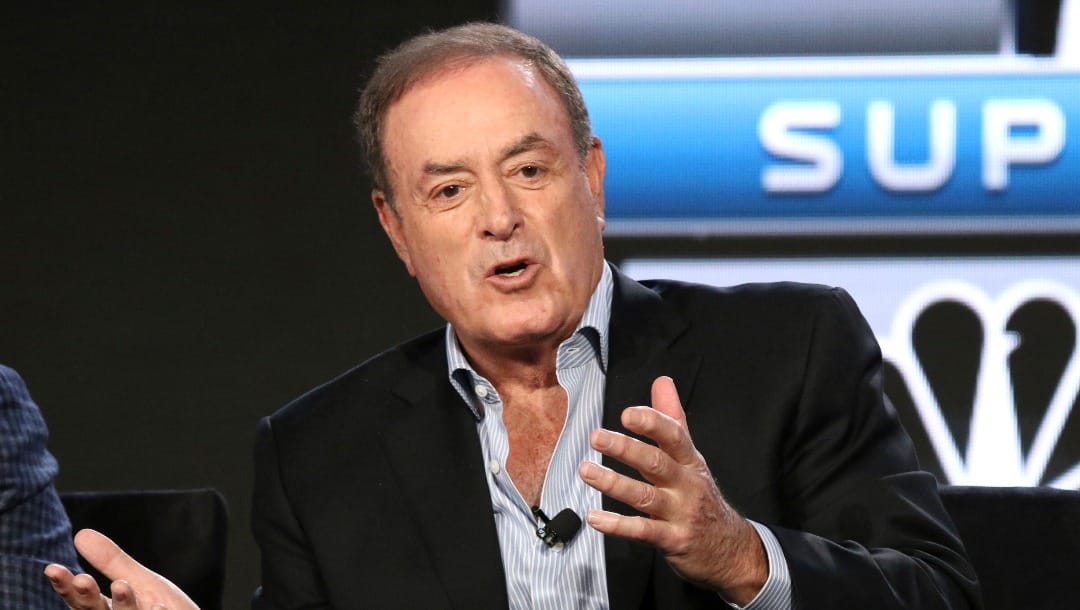 Al Michaels participate in the "Super Bowl LII" panel during the NBCUniversal Television Critics Association Winter Press Tour on Tuesday, Jan. 9, 2018, in Pasadena, Calif. (Photo by Willy Sanjuan/Invision/AP)