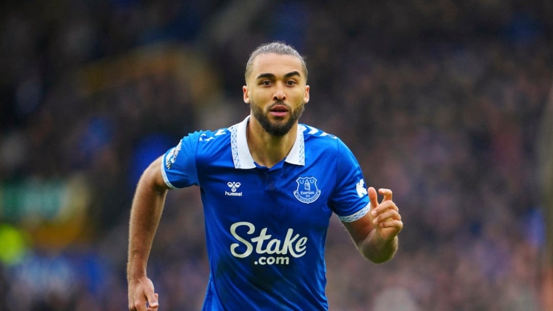 Everton's Dominic Calvert-Lewin during the English Premier League soccer match between Everton and Tottenham Hotspur, at the Goodison Park stadium, in Liverpool, England, Saturday, Feb. 3, 2024.