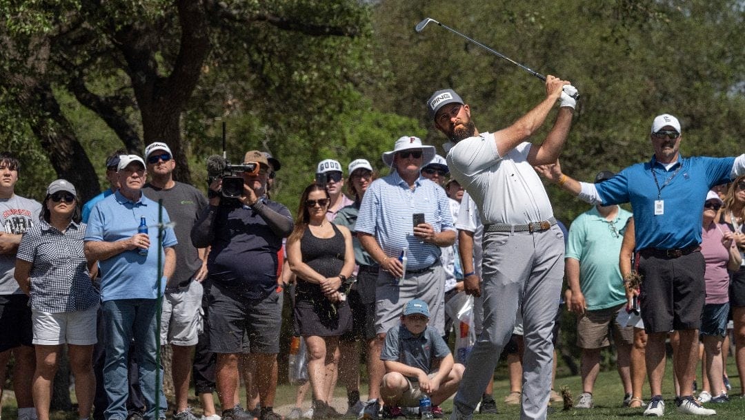 Michael Thompson plays during the third round of the Valero Texas Open golf tournament in San Antonio, Saturday, April 1, 2023.