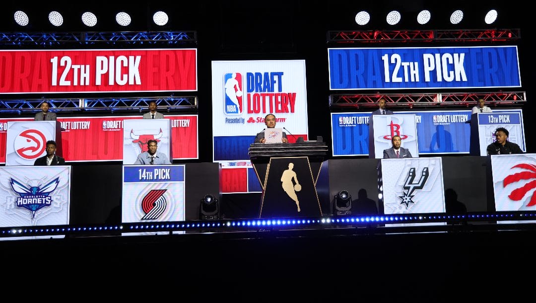 The Oklahoma City Thunder get the 13th overall pick during the 2024 NBA Draft Lottery on May 12, 2024 at McCormick Convention Center in Chicago, Illinois.