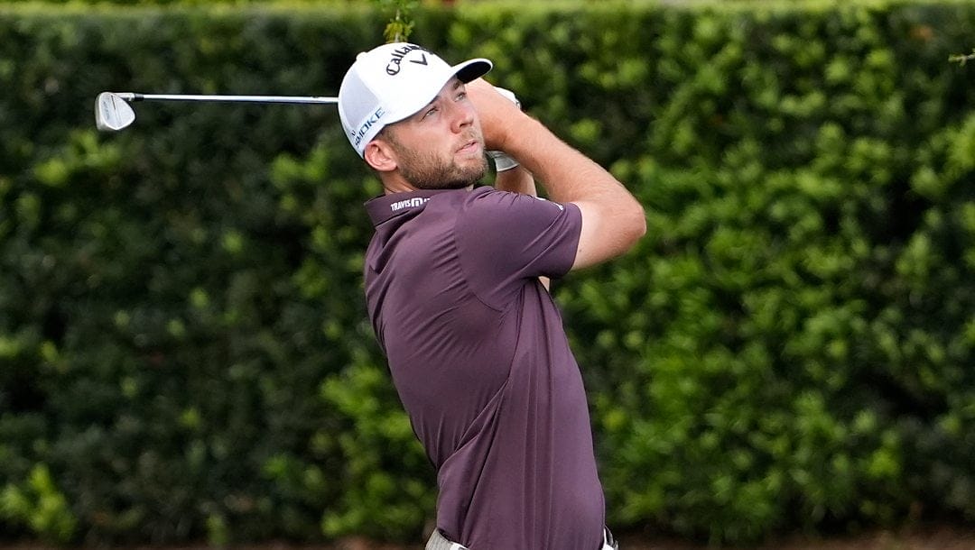 Sam Burns hits a shot from the 16th fairway during the third round of the Arnold Palmer Invitational golf tournament Saturday, March 9, 2024, in Orlando, Fla.