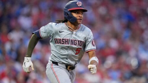 Washington Nationals' CJ Abrams plays during a baseball game, Friday, May 17, 2024, in Philadelphia.