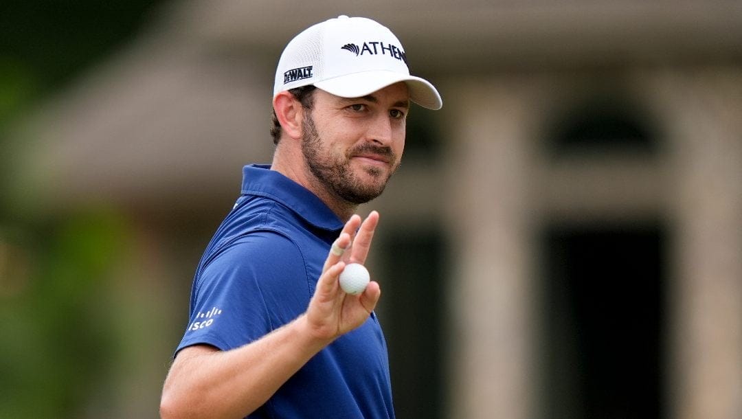 Patrick Cantlay waves after making a putt on the ninth hole during the first round of the U.S. Open golf tournament Thursday, June 13, 2024, in Pinehurst, N.C.