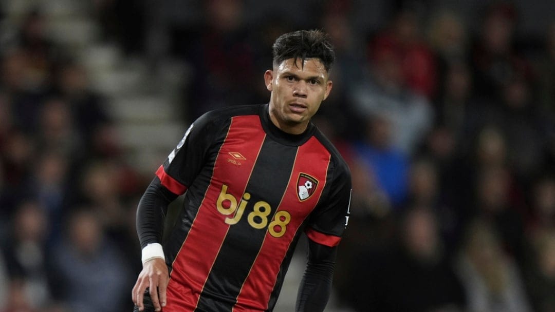 Bournemouth's Evanilson in action during the English Premier League soccer match between Bournemouth and Chelsea in Bournemouth, England, Saturday Sept. 14, 2024.