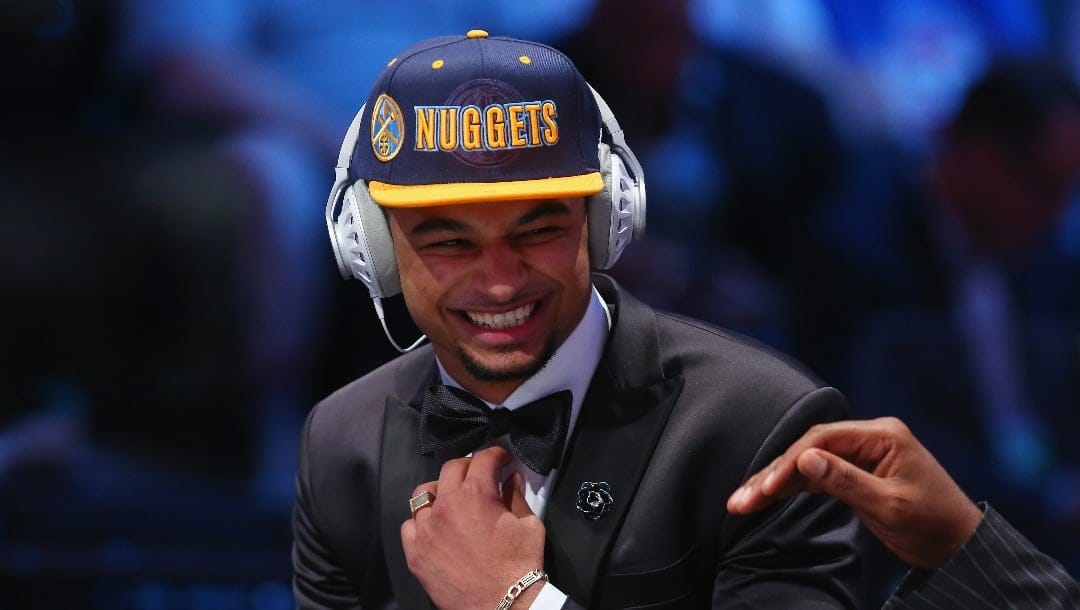 NEW YORK, NY - JUNE 23: Jamal Murray laughs while being interviewed after being drafted seventh overall by the Denver Nuggets in the first round of the 2016 NBA Draft at the Barclays Center on June 23, 2016 in the Brooklyn borough of New York City. NOTE TO USER: User expressly acknowledges and agrees that, by downloading and or using this photograph, User is consenting to the terms and conditions of the Getty Images License Agreement.