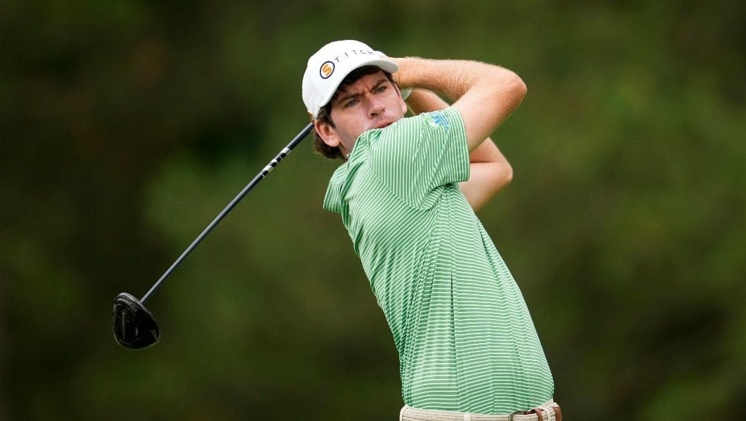 Ben Kohles hits off the fourth tee during the first round of the Rocket Mortgage Classic golf tournament at Detroit Country Club, Thursday, June 27, 2024, in Detroit.