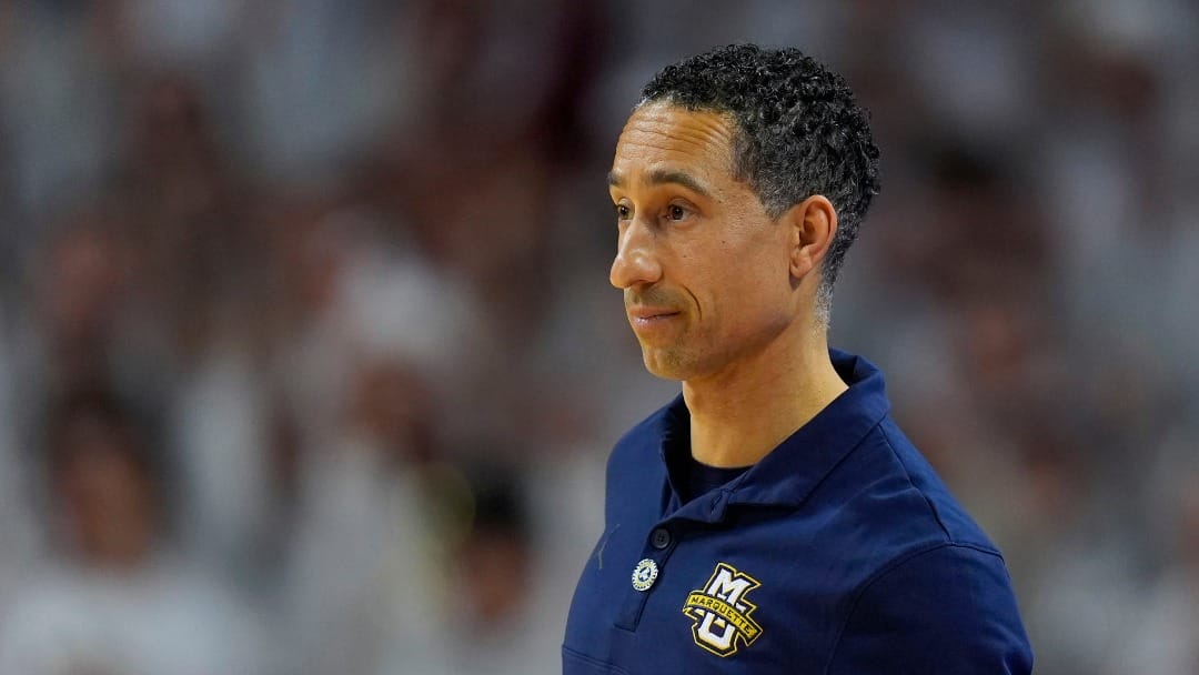 Marquette head coach Shaka Smart watches from the bench during the second half of an NCAA college basketball game against Iowa State Wednesday, Dec. 4, 2024, in Ames, Iowa. (AP Photo/Charlie Neibergall)