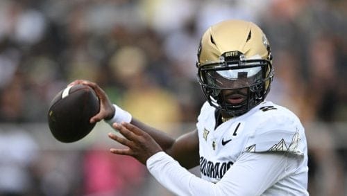 FILE - Colorado quarterback Shedeur Sanders (2) throws a pass against Central Florida during the first half of an NCAA college football game, Saturday, Sept. 28, 2024, in Orlando, Fla. (AP Photo/Phelan M. Ebenhack, File)