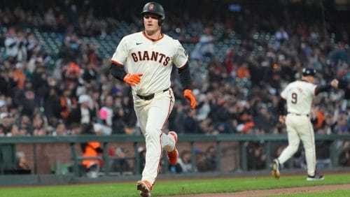 San Francisco Giants' Matt Chapman during a baseball game against the New York Mets in San Francisco, Tuesday, April 23, 2024.