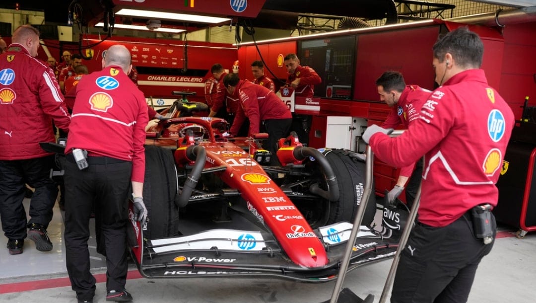 Ferrari driver Charles Leclerc of Monaco prepares for the Formula One pre-season test at the Bahrain International Circuit in Sakhir, Bahrain, Wednesday, Feb. 26, 2025.