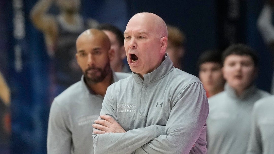 Saint Mary's head coach Randy Bennett during an NCAA college basketball game against San Francisco in Moraga, Calif., Tuesday, Feb. 20, 2024. (AP Photo/Jeff Chiu)