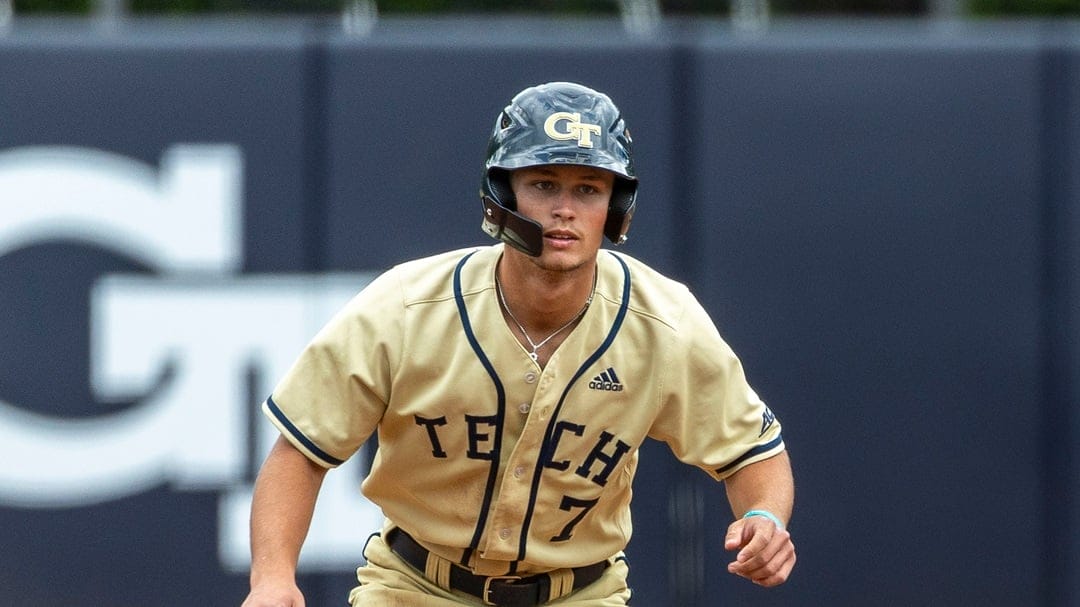 Georgia Tech infielder/utility Will Baker (7) during an NCAA baseball game on Sunday, May 4, 2025, in Atlanta.