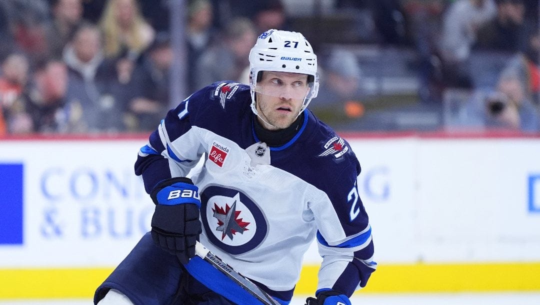 Winnipeg Jets' Nikolaj Ehlers plays during an NHL hockey game, Thursday, in Philadelphia.