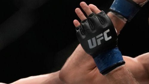 Australia's Robert Whittaker, left, and Reinier de Ridder of the Netherlands fight during a UFC middleweight bout on Sunday.